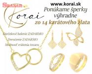 Novoročné zľavy na zlaté šperky Korai